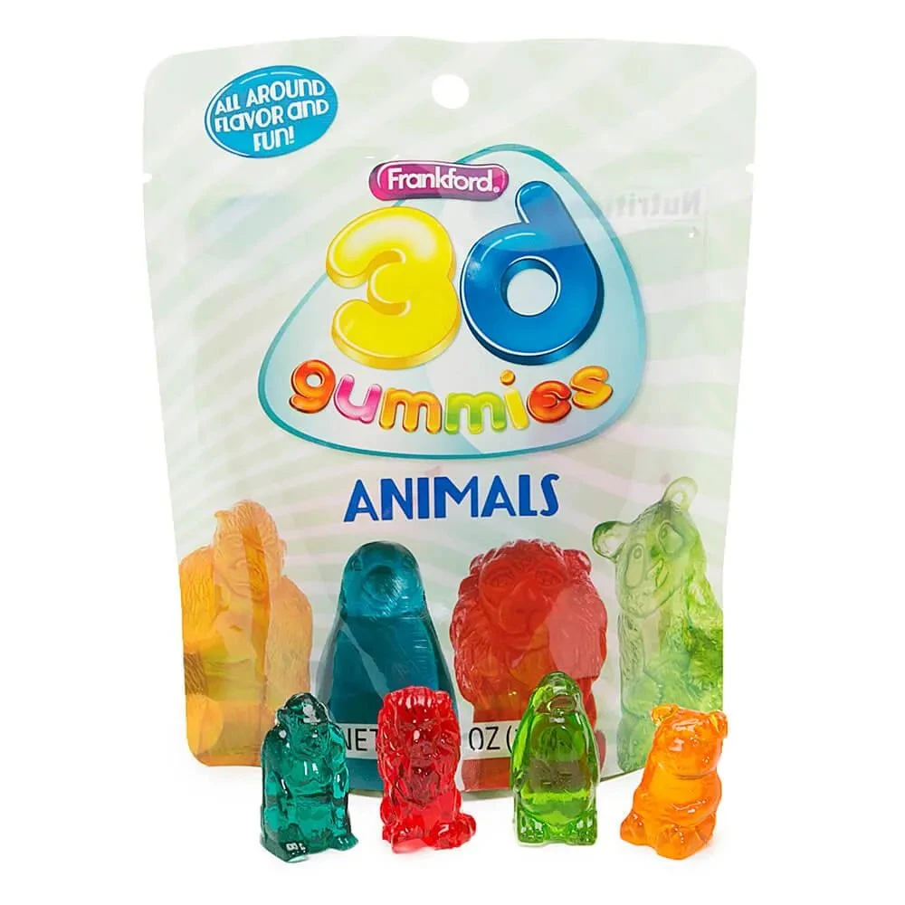 3D Gummy Animals Candy Bags: 10-Piece Set 1 3D Gummy Animals Candy Bags: 10-Piece Set