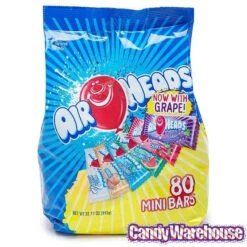 AirHeads Taffy Mini Candy Bars: 80-Piece Bag -Sweet Candy Planet airheads taffy mini candy bars 80 piece bag candy warehouse 3