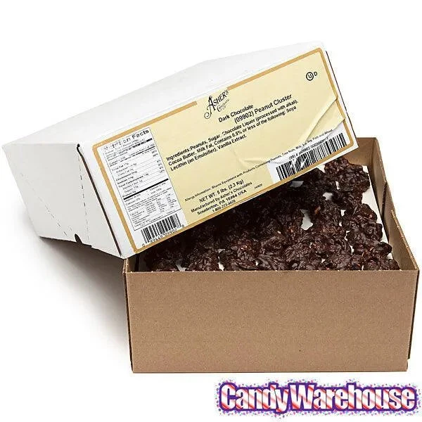Asher's Dark Chocolate Peanut Clusters Candy: 5LB Box 3 Asher's Dark Chocolate Peanut Clusters Candy: 5LB Box - Image 3