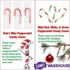 Bobs Sweet Stripes Mini Peppermint Candy Canes: 260-Piece Tub -Sweet Candy Planet bobs sweet stripes mini peppermint candy canes 280 piece tub candy warehouse 3