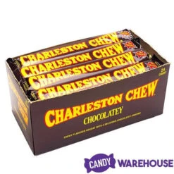 Charleston Chew Candy Bars - Chocolate: 24-Piece Box -Sweet Candy Planet charleston chew candy bars chocolate 24 piece box candy warehouse 4