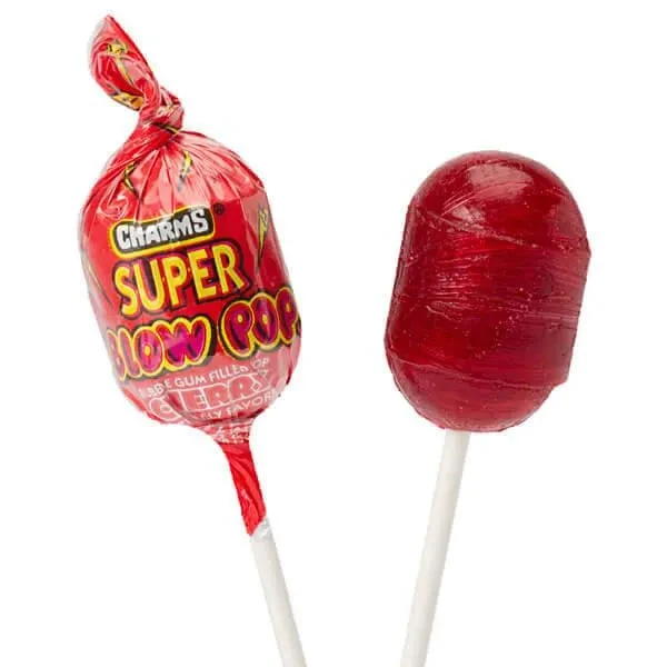 Charms Super Blow Pops - Cherry: 72-Piece Set 1 Charms Super Blow Pops - Cherry: 72-Piece Set