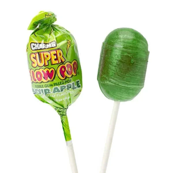 Charms Super Blow Pops - Sour Apple: 72-Piece Set 1 Charms Super Blow Pops - Sour Apple: 72-Piece Set