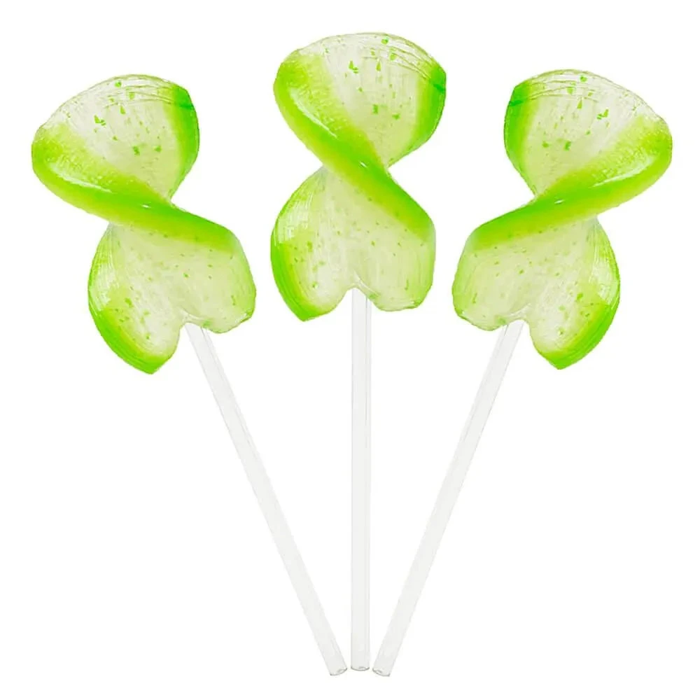 CurlyCutes Petite Crystal Ribbon Pops - Green Lime: 20-Piece Jar 1 CurlyCutes Petite Crystal Ribbon Pops - Green Lime: 20-Piece Jar