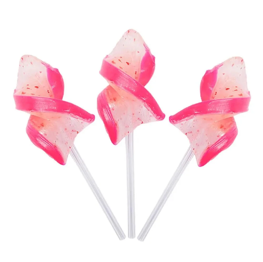 CurlyCutes Petite Crystal Ribbon Pops - Pink Strawberry: 20-Piece Jar 1 CurlyCutes Petite Crystal Ribbon Pops - Pink Strawberry: 20-Piece Jar