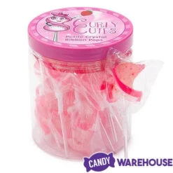 CurlyCutes Petite Crystal Ribbon Pops - Pink Strawberry: 20-Piece Jar 9 CurlyCutes Petite Crystal Ribbon Pops - Pink Strawberry: 20-Piece Jar -Sweet Candy Planet curlycutes petite crystal ribbon pops pink strawberry 20 piece jar candy warehouse 5