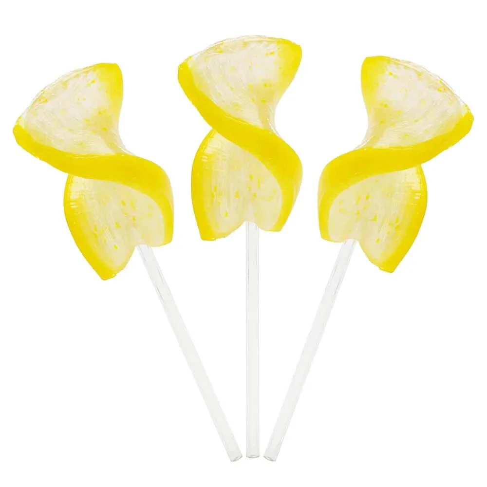 CurlyCutes Petite Crystal Ribbon Pops - Yellow Banana: 20-Piece Jar 1 CurlyCutes Petite Crystal Ribbon Pops - Yellow Banana: 20-Piece Jar