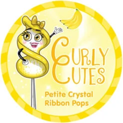 CurlyCutes Petite Crystal Ribbon Pops - Yellow Banana: 20-Piece Jar 8 CurlyCutes Petite Crystal Ribbon Pops - Yellow Banana: 20-Piece Jar -Sweet Candy Planet curlycutes petite crystal ribbon pops yellow banana 20 piece jar candy warehouse 4