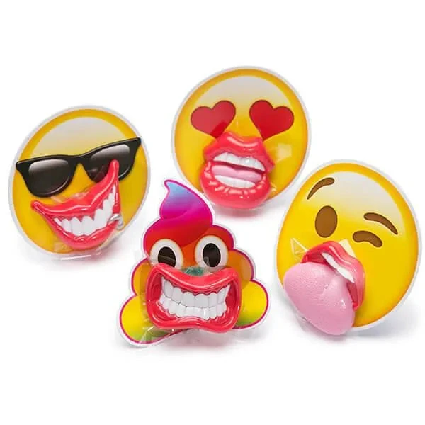 Flix Candy Emoji Lip Pops Candy Packs: 12-Piece Display 1 Flix Candy Emoji Lip Pops Candy Packs: 12-Piece Display
