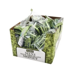 Foiled Milk Chocolate Money Mini Bars In Mesh Bags: 18-Piece Box -Sweet Candy Planet foiled milk chocolate money mini bars in mesh bags 18 piece box candy warehouse 3