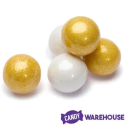 Gumballs Color Combo - Gold And White: 4LB Box -Sweet Candy Planet gumballs color combo gold and white 4lb box candy warehouse 3