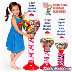 Light And Sound Spiral Gumball Machine Bank With Gumballs -Sweet Candy Planet light and sound spiral gumball machine bank with gumballs candy warehouse 3