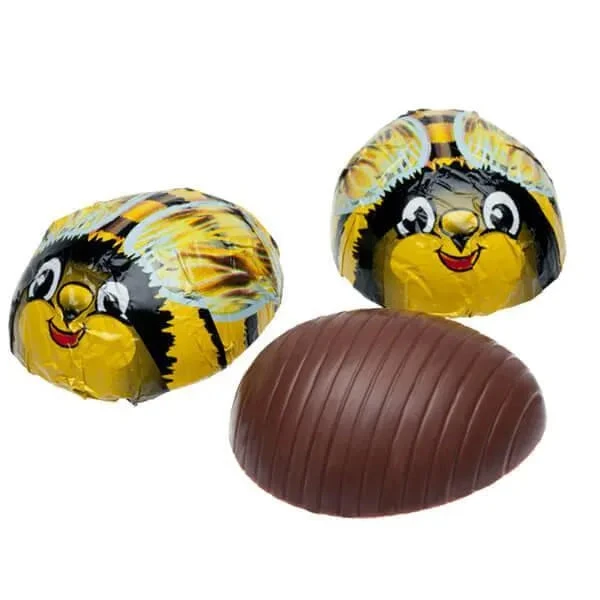 Madelaine Foiled Milk Chocolate Bumble Bees: 40-Piece Tub 1 Madelaine Foiled Milk Chocolate Bumble Bees: 40-Piece Tub