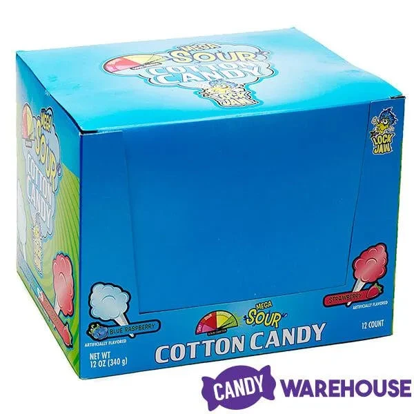 Mega Sour Cotton Candy Packs: 12-Piece Display 2 Mega Sour Cotton Candy Packs: 12-Piece Display - Image 2