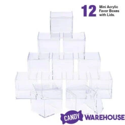 Mini Acrylic Favor Boxes - 5-Ounce Cube With Lid: 12-Piece Set -Sweet Candy Planet mini acrylic favor boxes 5 ounce cube with lid 12 piece set candy warehouse 7