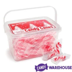 Mini Candy Canes - Red And White: 100-Piece Tub -Sweet Candy Planet mini candy canes red and white 100 piece tub candy warehouse 5