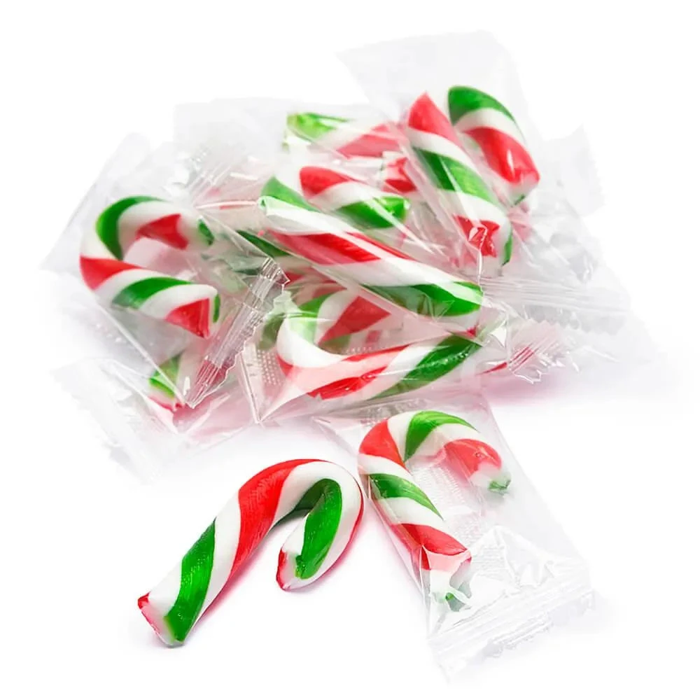 Mini Candy Canes - Red, Green, And White: 100-Piece Tub 1 Mini Candy Canes - Red, Green, And White: 100-Piece Tub
