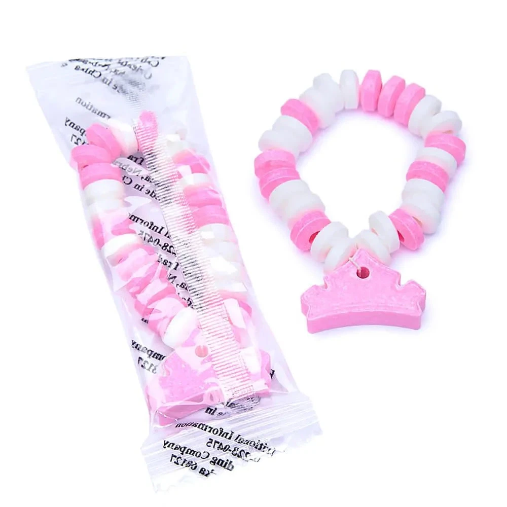 Pink And White Candy Bracelets: 12-Piece Bag 1 Pink And White Candy Bracelets: 12-Piece Bag