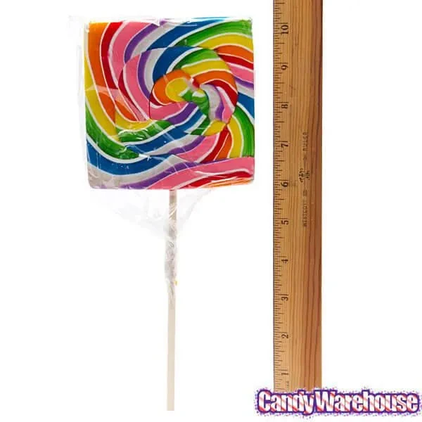 Rainbow Swirl 8-Ounce Square Lollipops: 24-Piece Box 2 Rainbow Swirl 8-Ounce Square Lollipops: 24-Piece Box - Image 2