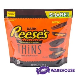 Reese's Thins Dark Chocolate Peanut Butter Cups Candy: 7.37-Ounce Bag -Sweet Candy Planet reese s thins dark chocolate peanut butter cups candy 7 37 ounce bag candy warehouse 4