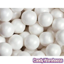 Shimmer Pearl White 1-Inch Gumballs: 2LB Bag 8 Shimmer Pearl White 1-Inch Gumballs: 2LB Bag -Sweet Candy Planet shimmer pearl white 1 inch gumballs 2lb bag candy warehouse 3