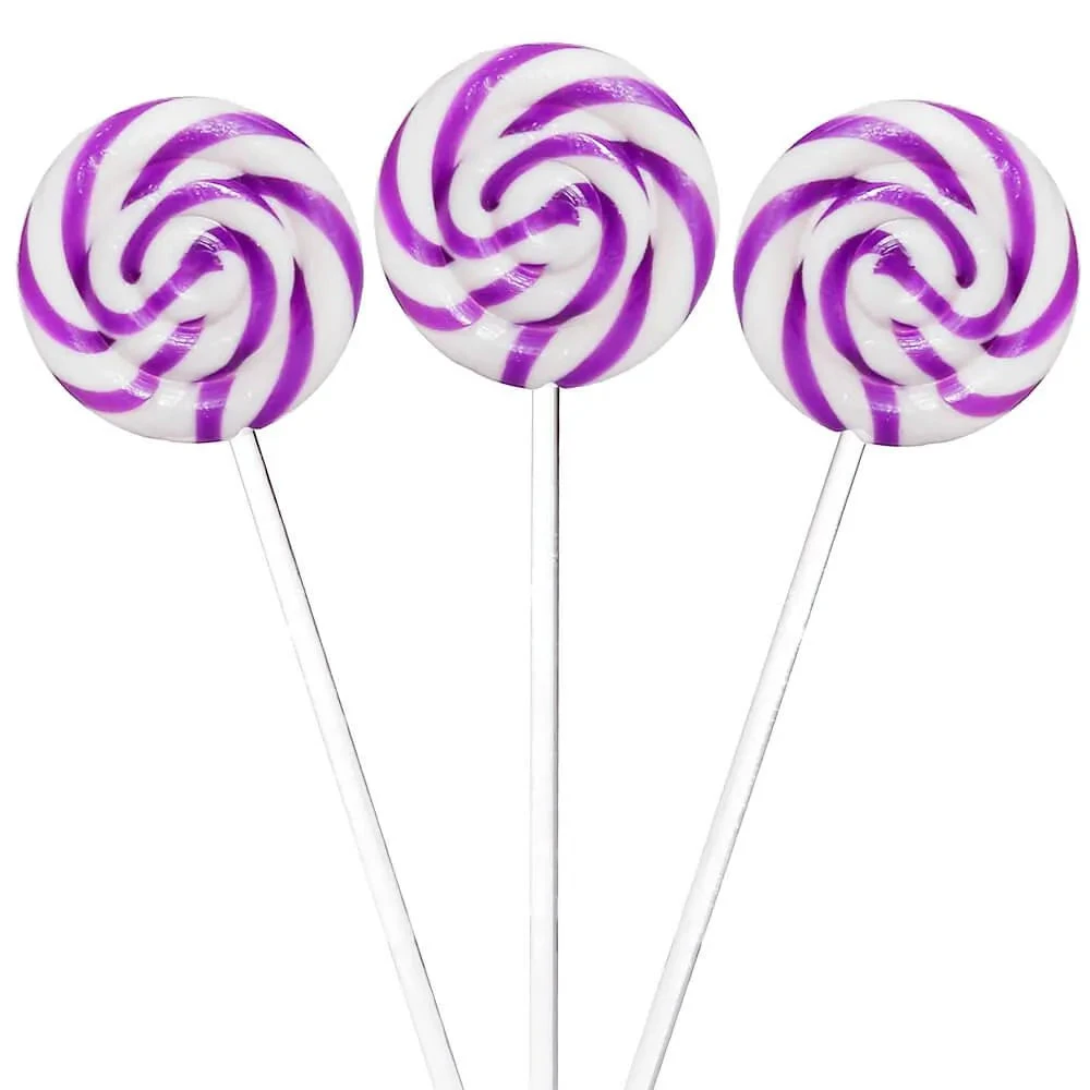 Swipple Pops Petite Swirl Ripple Lollipops - Purple Grape: 60-Piece Tub 1 Swipple Pops Petite Swirl Ripple Lollipops - Purple Grape: 60-Piece Tub