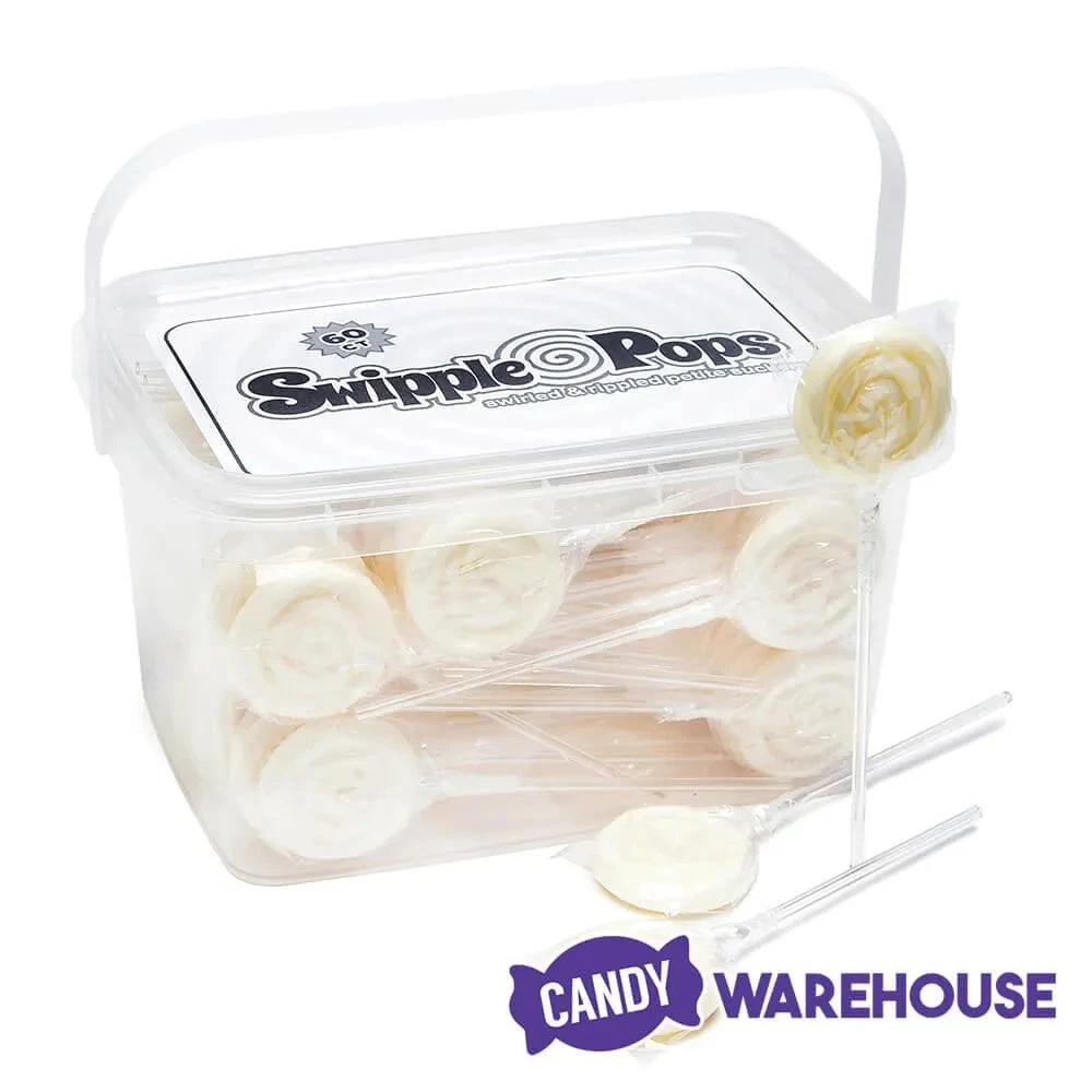 Swipple Pops Petite Swirl Ripple Lollipops - White Pineapple: 60-Piece Tub 2 Swipple Pops Petite Swirl Ripple Lollipops - White Pineapple: 60-Piece Tub - Image 2