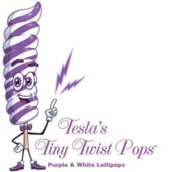 Tesla's Tiny Twist Pops - Grape: 48-Piece Jar -Sweet Candy Planet tesla s tiny twist pops grape 48 piece jar candy warehouse 4