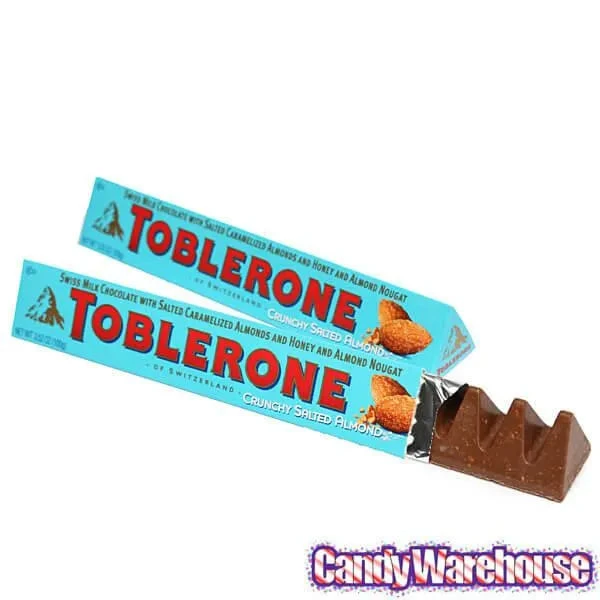 Toblerone Crunchy Salty Almond Chocolate Bars: 20-Piece Box 3 Toblerone Crunchy Salty Almond Chocolate Bars: 20-Piece Box - Image 3