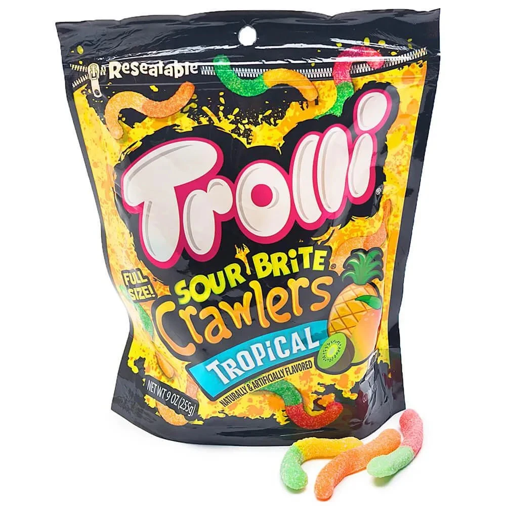 Trolli Sour Brite Crawlers Gummy Worms - Tropical: 9-Ounce Bag 1 Trolli Sour Brite Crawlers Gummy Worms - Tropical: 9-Ounce Bag