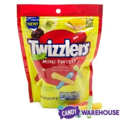 Twizzlers Sour Mini Twists Licorice Candy: 8-Ounce Bag -Sweet Candy Planet twizzlers sour mini twists licorice candy 8 ounce bag candy warehouse 4