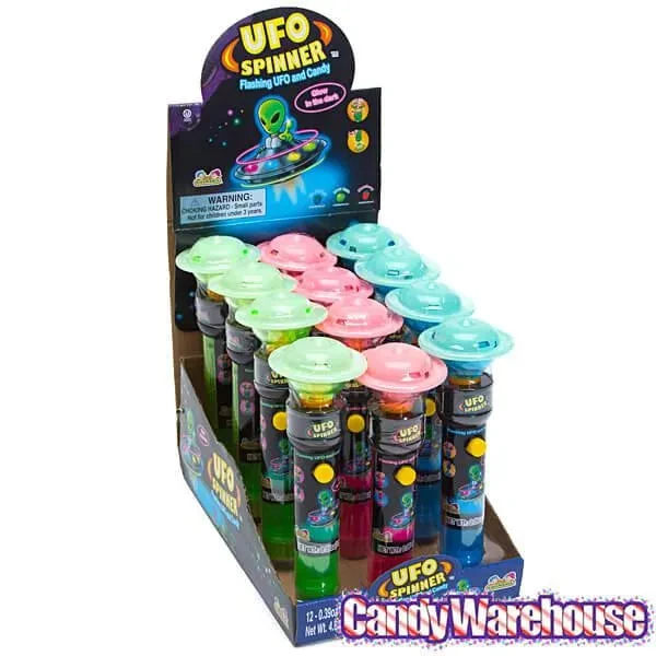 UFO Spinner Flashing Alien Flying Saucers With Candy: 12-Piece Display 5 UFO Spinner Flashing Alien Flying Saucers With Candy: 12-Piece Display - Image 5