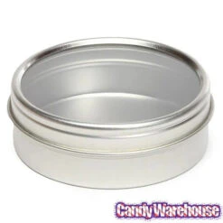 Windowed Round Candy Tins - 2-Ounce: 24-Piece Set 6 Windowed Round Candy Tins - 2-Ounce: 24-Piece Set -Sweet Candy Planet windowed round candy tins 2 ounce 24 piece set candy warehouse 3